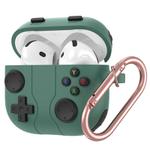 For AirPods 4 Game Console Style Wireless Earphone Silicone Case(Pine Green)
