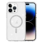 For iPhone 14 Pro Max Clear Glitter Powder MagSafe Phone Case(Transparent)