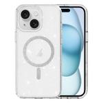 For iPhone 15 Clear Glitter Powder MagSafe Phone Case(Transparent)