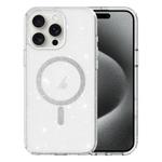 For iPhone 15 Pro Clear Glitter Powder MagSafe Phone Case(Transparent)