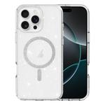 For iPhone 16 Pro Clear Glitter Powder MagSafe Phone Case(Transparent)