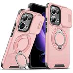 For OPPO Reno13 5G Global Sliding Camshield Ring Holder Phone Case(Pink)
