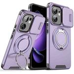 For OPPO Reno13 F 5G Sliding Camshield Ring Holder Phone Case(Purple)