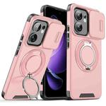 For OPPO Reno13 F 5G Sliding Camshield Ring Holder Phone Case(Pink)