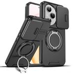 For Honor 400 Pro Global 160.8mm Sliding Camshield Ring Holder Phone Case(Black)