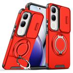 For vivo V40 Lite 5G Sliding Camshield Ring Holder Phone Case(Red)