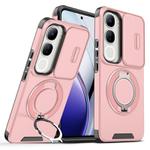For vivo V40 Lite 5G Sliding Camshield Ring Holder Phone Case(Pink)