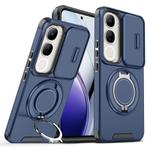 For vivo V40 Lite 5G Sliding Camshield Ring Holder Phone Case(Blue)