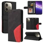 For OPPO A5 Pro 5G Global Dual-color Splicing Flip Leather Phone Case(Black)