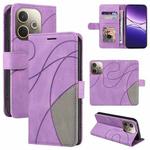 For OPPO A5 Pro 5G Global Dual-color Splicing Flip Leather Phone Case(Purple)