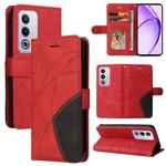 For OPPO A5 5G Global / A3 Pro 5G Global Dual-color Splicing Flip Leather Phone Case(Red)
