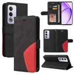 For OPPO A5 5G Global / A3 Pro 5G Global Dual-color Splicing Flip Leather Phone Case(Black)