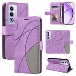 For OPPO A5 5G Global / A3 Pro 5G Global Dual-color Splicing Flip Leather Phone Case(Purple)