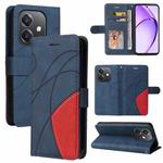 For OPPO A3X 4G / A3 Global Dual-color Splicing Flip Leather Phone Case(Blue)