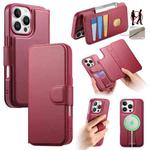 For iPhone 16 Pro Max CaseNeo Finger Grip Strap MagSafe Leather Phone Case(Red)