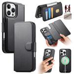 For iPhone 16 Pro CaseNeo Finger Grip Strap MagSafe Leather Phone Case(Black)