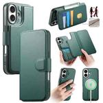 For iPhone 16 Plus CaseNeo Finger Grip Strap MagSafe Leather Phone Case(Green)
