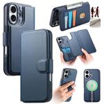 For iPhone 16 CaseNeo Finger Grip Strap MagSafe Leather Phone Case(Blue)