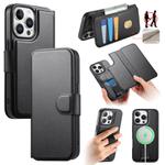 For iPhone 15 Pro CaseNeo Finger Grip Strap MagSafe Leather Phone Case(Black)
