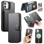 For iPhone 12 / 12 Pro CaseNeo Finger Grip Strap MagSafe Leather Phone Case(Black)