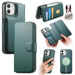 For iPhone 12 / 12 Pro CaseNeo Finger Grip Strap MagSafe Leather Phone Case(Green)