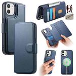 For iPhone 12 / 12 Pro CaseNeo Finger Grip Strap MagSafe Leather Phone Case(Blue)