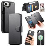 For iPhone 16e CaseNeo Finger Grip Strap MagSafe Leather Phone Case(Black)