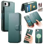 For iPhone 16e CaseNeo Finger Grip Strap MagSafe Leather Phone Case(Green)