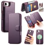 For iPhone 16e CaseNeo Finger Grip Strap MagSafe Leather Phone Case(Purple)
