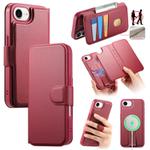 For iPhone 16e CaseNeo Finger Grip Strap MagSafe Leather Phone Case(Red)