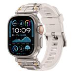 For Apple Watch 46mm / 49mm / 45mm / 44mm Alloy Connector Silicone Watch Strap(Starlight)