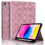 For iPad 2025 / 2022 Rhombus Embossed Leather Smart Tablet Case(Pink)