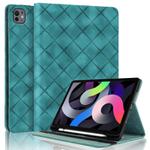 For iPad Air 11 2025 / 2024 Rhombus Embossed Leather Smart Tablet Case(Green)
