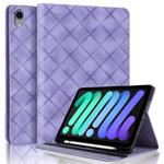 For iPad mini 6 / mini 2024 Rhombus Embossed Leather Smart Tablet Case(Purple)