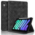 For iPad mini 6 / mini 2024 Rhombus Embossed Leather Smart Tablet Case(Black)
