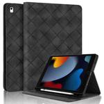 For iPad Air / Air 2 / 9.7 2017 / 2018 Rhombus Embossed Leather Smart Tablet Case(Black)