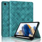For Samsung Galaxy Tab A8 10.5 X200 Rhombus Embossed Leather Smart Tablet Case(Green)
