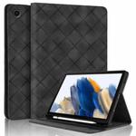 For Samsung Galaxy Tab A9 Rhombus Embossed Leather Tablet Case(Black)