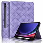 For Samsung Galaxy Tab S10 FE+ Rhombus Embossed Leather Tablet Case(Purple)