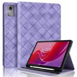 For Lenovo Tab M11 / Xiaoxin Pad 11 2024 Rhombus Embossed Leather Smart Tablet Case(Purple)