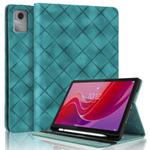 For Lenovo Tab M11 / Xiaoxin Pad 11 2024 Rhombus Embossed Leather Smart Tablet Case(Green)