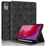 For Lenovo Tab M11 / Xiaoxin Pad 11 2024 Rhombus Embossed Leather Smart Tablet Case(Black)