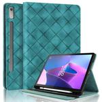 For Lenovo Xiaoxin Pad Pro 12.7 2023 / P12 Rhombus Embossing Leather Tablet Case(Green)
