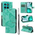 For Honor X8C 4G Global 3D Butterfly Embossed Pattern Flip Leather Phone Case(Green)
