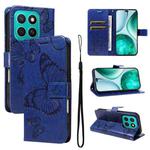 For Honor X8C 4G Global 3D Butterfly Embossed Pattern Flip Leather Phone Case(Blue)