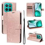 For Honor X8C 4G Global 3D Butterfly Embossed Pattern Flip Leather Phone Case(Rose Gold)