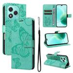 For Honor 400 Lite 3D Butterfly Embossed Pattern Flip Leather Phone Case(Green)