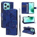 For Honor 400 Lite 3D Butterfly Embossed Pattern Flip Leather Phone Case(Blue)