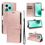 For Honor 400 Lite 3D Butterfly Embossed Pattern Flip Leather Phone Case(Rose Gold)