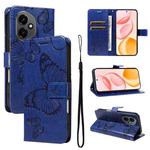 For Honor 400 Global 156.5mm 3D Butterfly Embossed Pattern Flip Leather Phone Case(Blue)